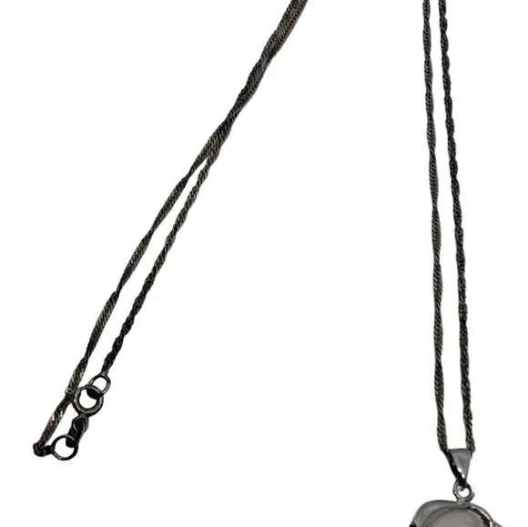 Sterling Silver & 18K Gold Plate Necklace w/ Natural Blister Pearl Pendant